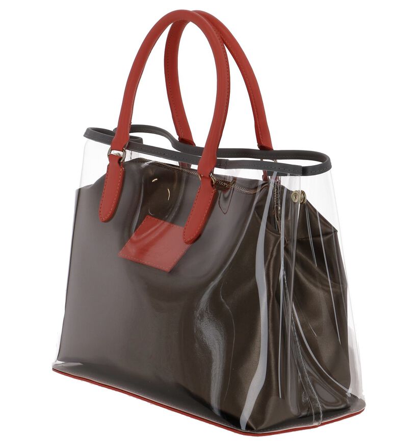 Bronzen Handtas My Best Bag met Zalmroze Handvatten in leer (241441)