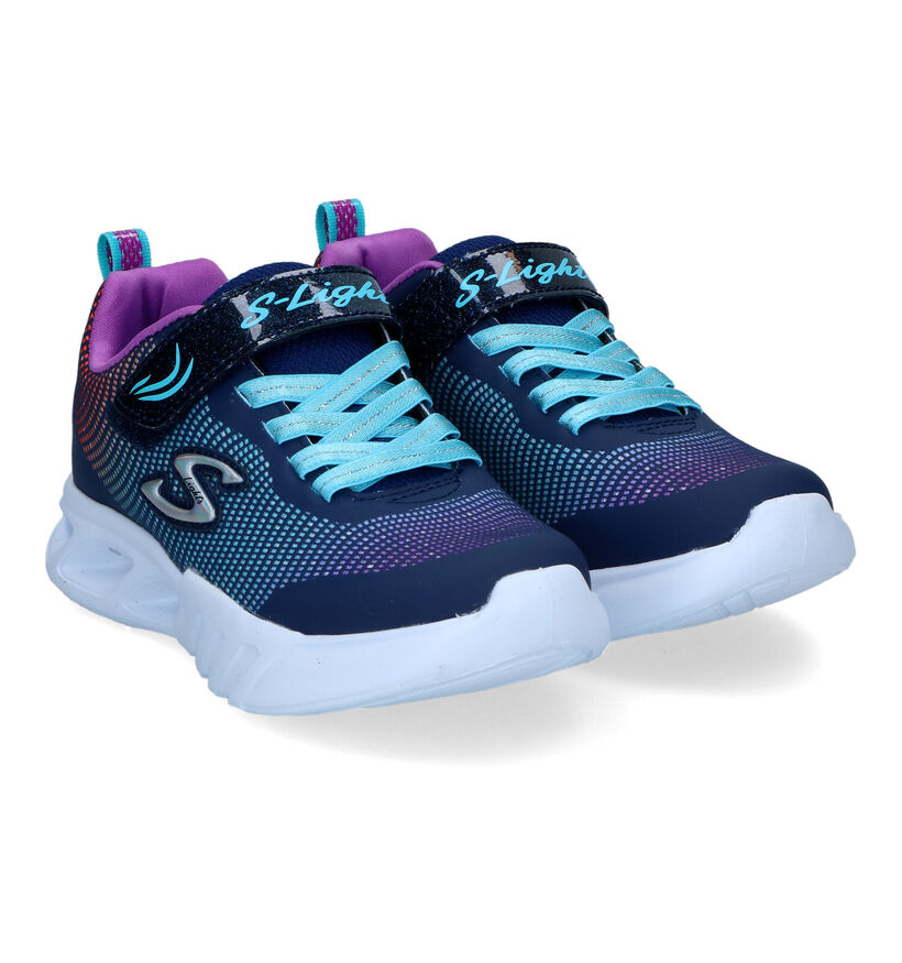 Skechers Slights Flicker Flash Blauwe Sneakers voor meisjes (318197)