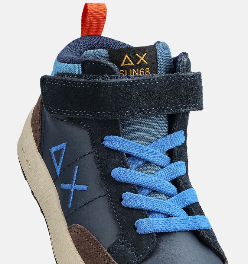 Sun68 Genius Mid Blauwe Sneakers voor jongens (362143) - geschikt voor steunzolen