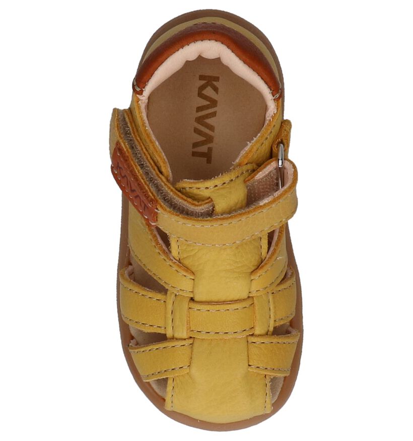 Kavat Sandales pour bébé en Jaune ocre en cuir (247829)