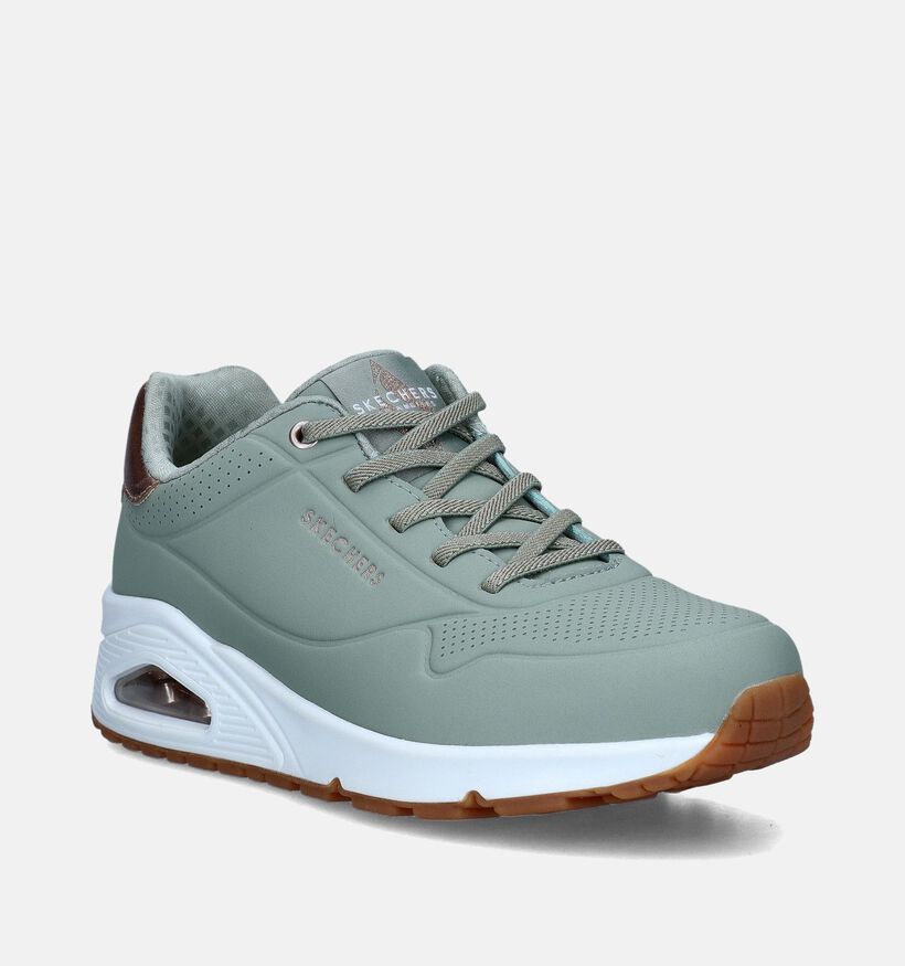 Skechers Uno Shimmer Away Groene Sneakers voor dames (350355)