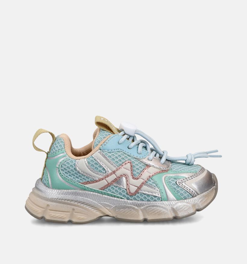 Naturino Wave Baskets en Bleu/Vert pour filles (377263) - pour semelles orthop&eacute;diques