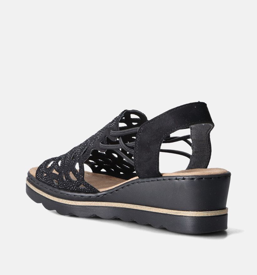 Rieker Zwarte Sandalen met Sleehak voor dames (354957)