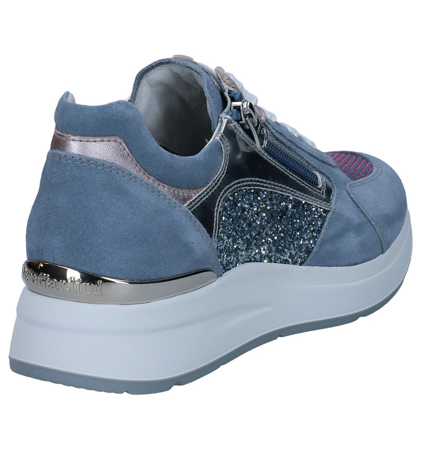 NeroGiardini Blauwe Veterschoenen in daim (290039)