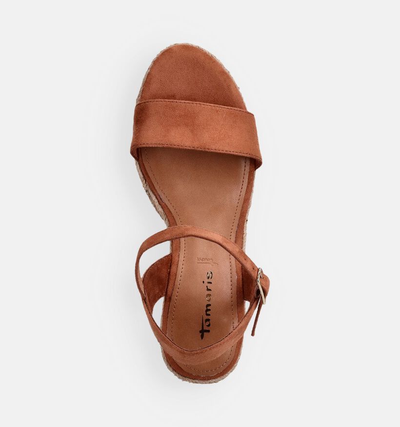 Tamaris Sandales compens&eacute;es en Camel pour femmes (371688)