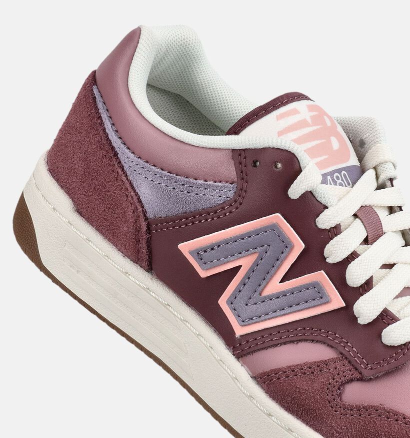 New Balance 480 Baskets basses en Bordeaux pour filles, gar&ccedil;ons (377321) - pour semelles orthop&eacute;diques