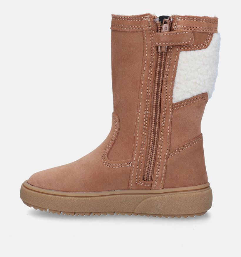 Geox Theleven Bottes étanches en Cognac pour filles (330132) - pour semelles orthopédiques