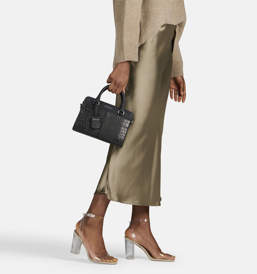 Burkely Colbie Zwarte Handtas Croco voor dames (362978)