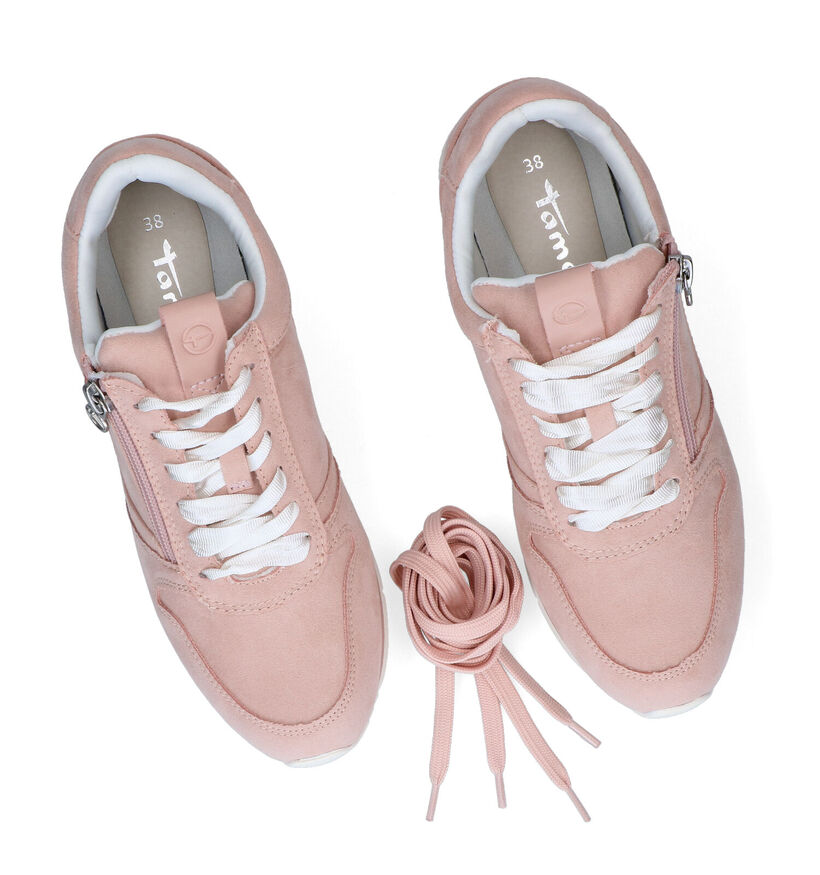 Tamaris Roze Veterschoenen in stof (302752)