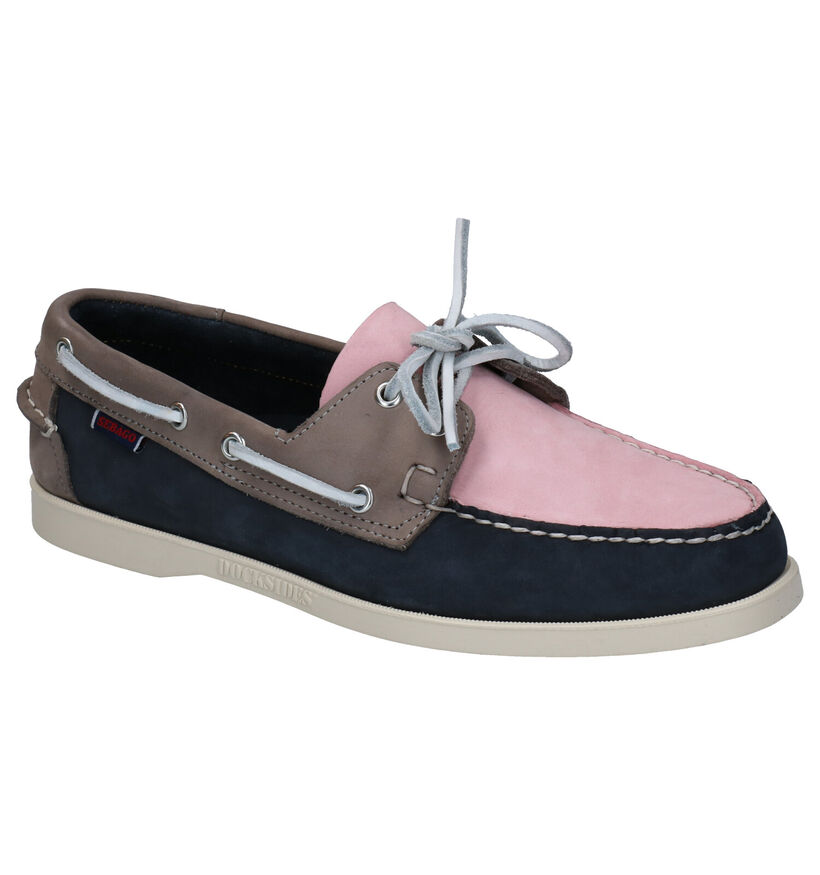 Sebago Dockside Blauwe Bootschoenen in daim (287823)