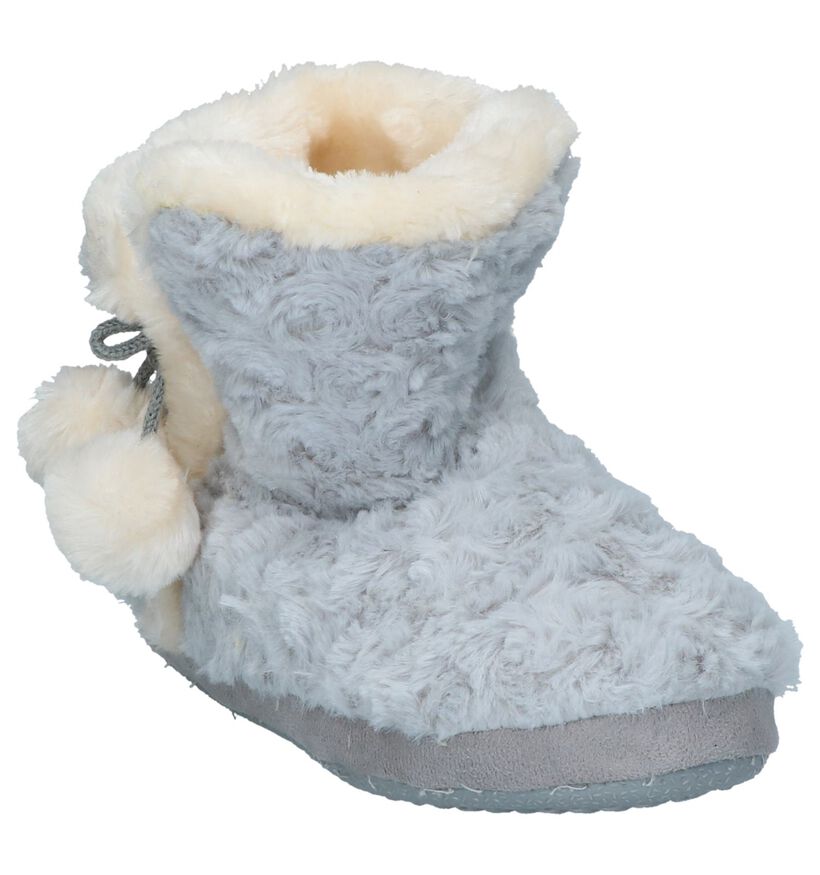 Youh! Pantoufles fermées en Gris clair en faux fur (232378)