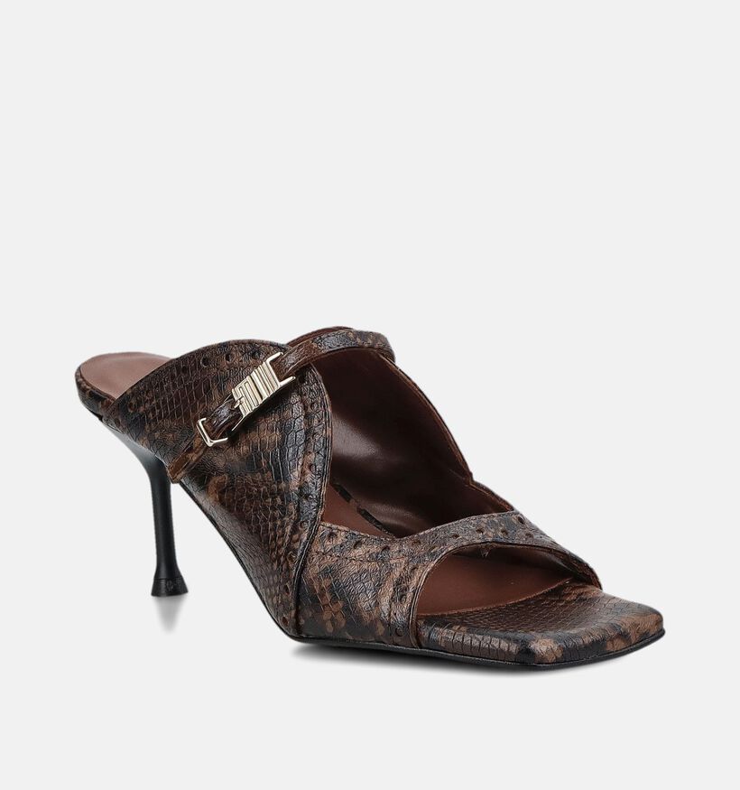 March23 Raven Groene/Bruine Slippers met Hak voor dames (381038)