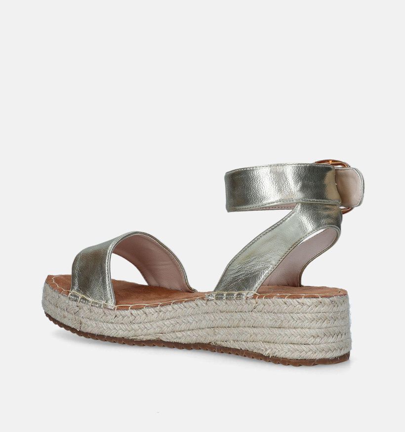 Posh by Poelman Gouden Sandalen met sleehak voor dames (335268)