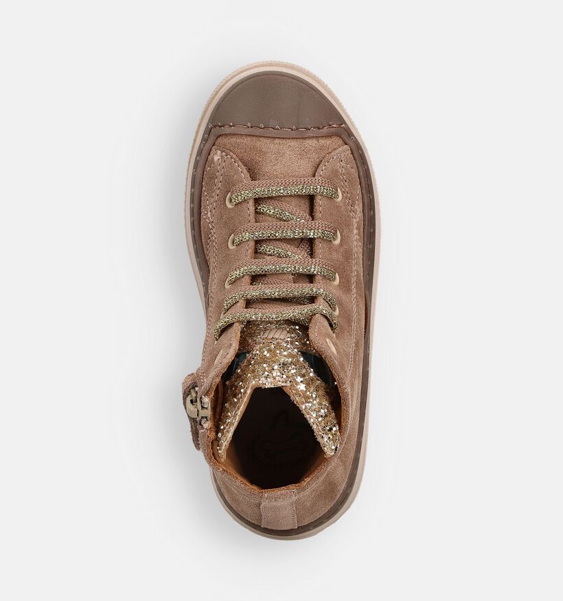 STONES and BONES Laris Beige Hoge Sneakers voor meisjes (365030) - geschikt voor steunzolen
