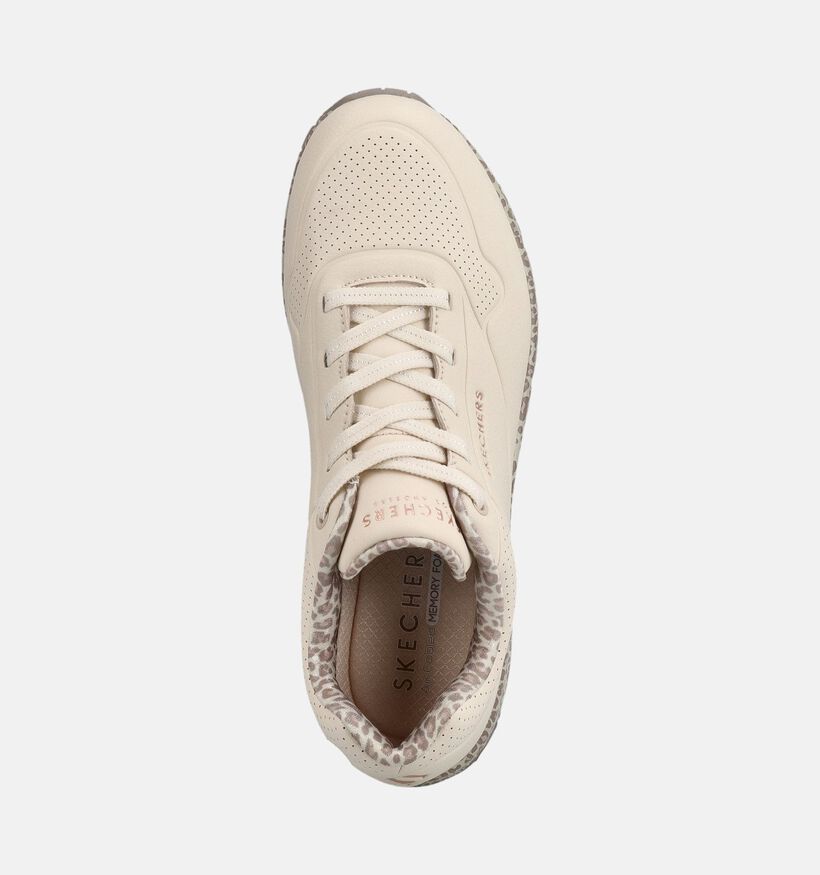 Skechers Uno Safari Time Baskets sportives en Blanc pour femmes (376919) - pour semelles orthop&eacute;diques
