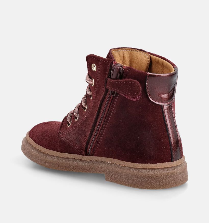 STONES and BONES Plan Bordeaux Boots met Veter en Rits voor meisjes (381397) - geschikt voor steunzolen