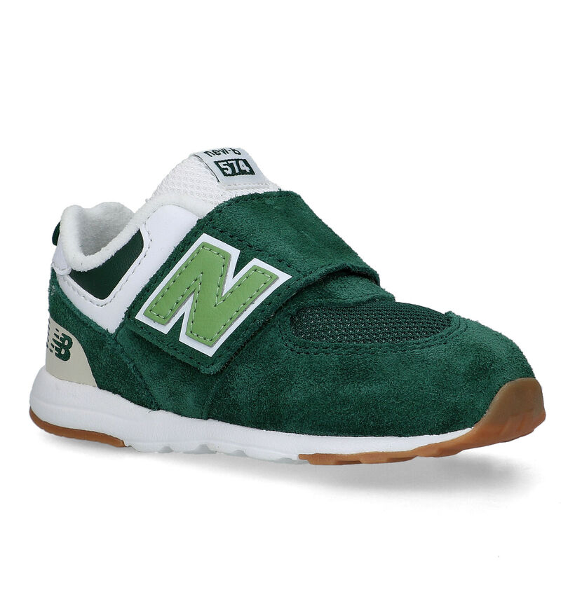 New Balance NW574 Baskets en Vert pour garçons (319259) - pour semelles orthopédiques