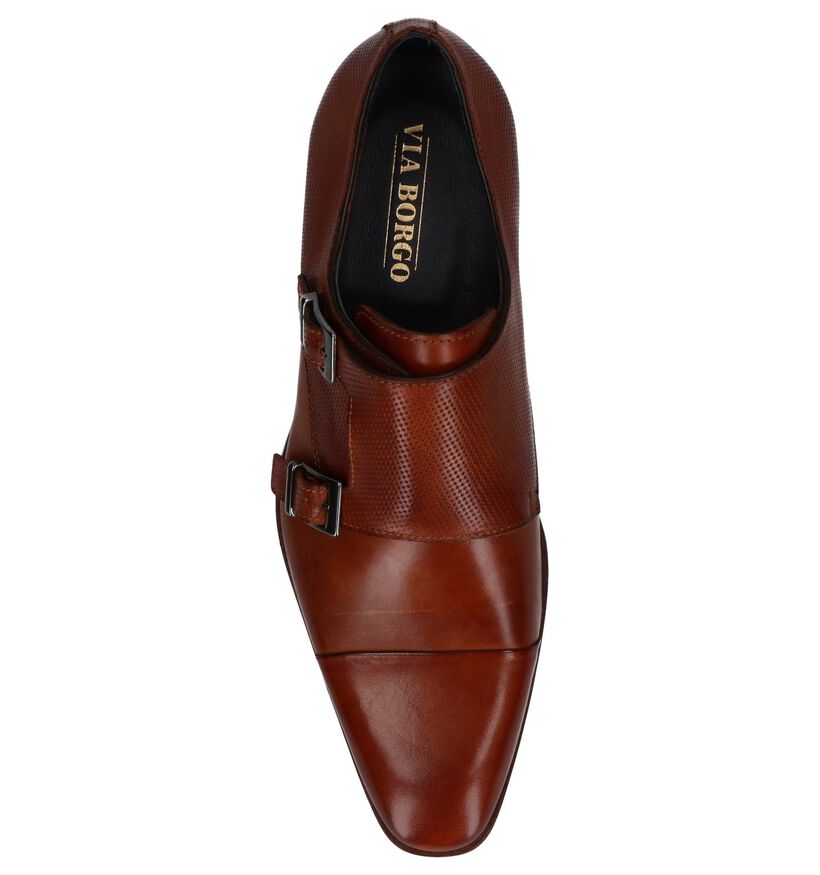 Cognac Geklede Schoenen Via Borgo in leer (247533)