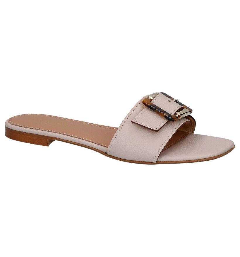 Scapa Nu-pieds plates en Nude en cuir (270295)