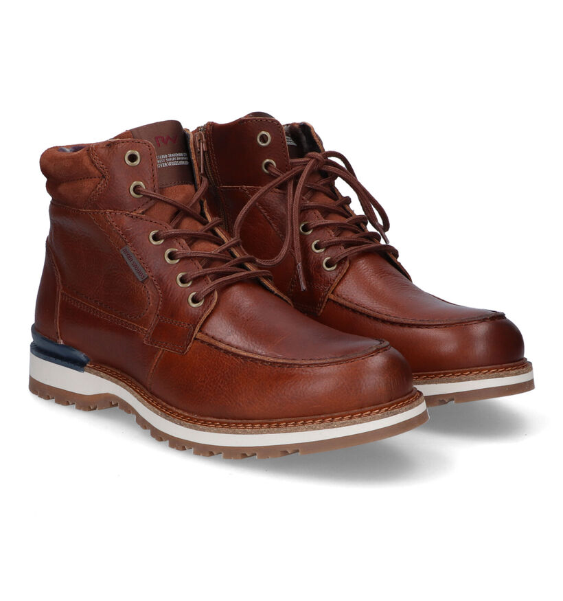 River Woods Giovanni Bottines en Cognac pour hommes (316645) - pour semelles orthopédiques