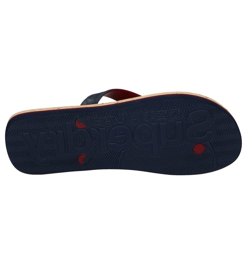 Blauwe Superdry Printed Cork Flip Flop Teenslippers in kunststof (213024)