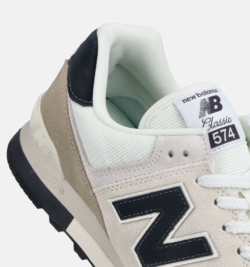 New Balance 574 Witte/Zwarte Sneakers voor heren (375107) - geschikt voor steunzolen