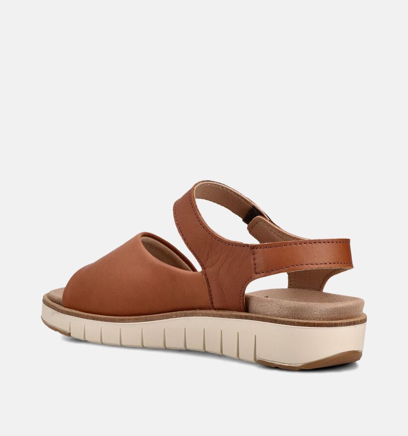 Solemade Romi Sandales plates en Cognac pour femmes (371647) - pour semelles orthop&eacute;diques