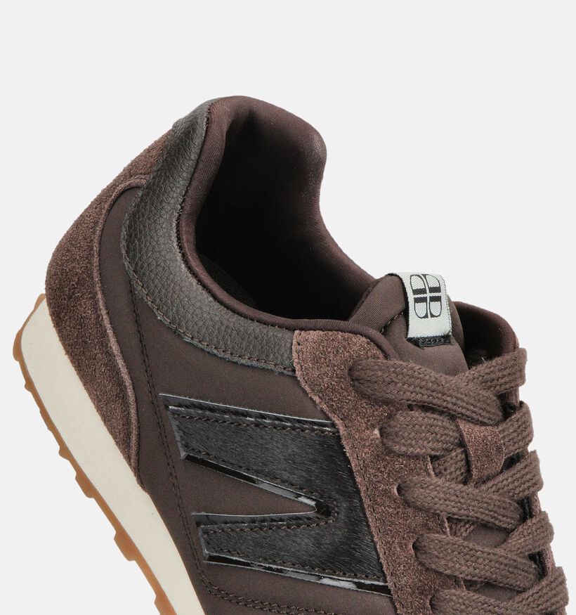 Laurent David Donkerbruine veterschoenen voor dames (365032) - geschikt voor steunzolen
