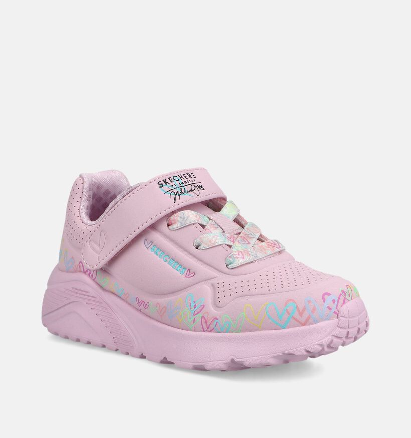 Skechers Uno Heart Craze Roze Sneakers voor meisjes (375699)