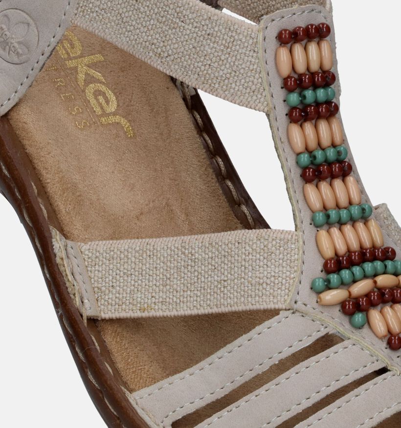Rieker Beige Platte sandalen voor dames (339115)