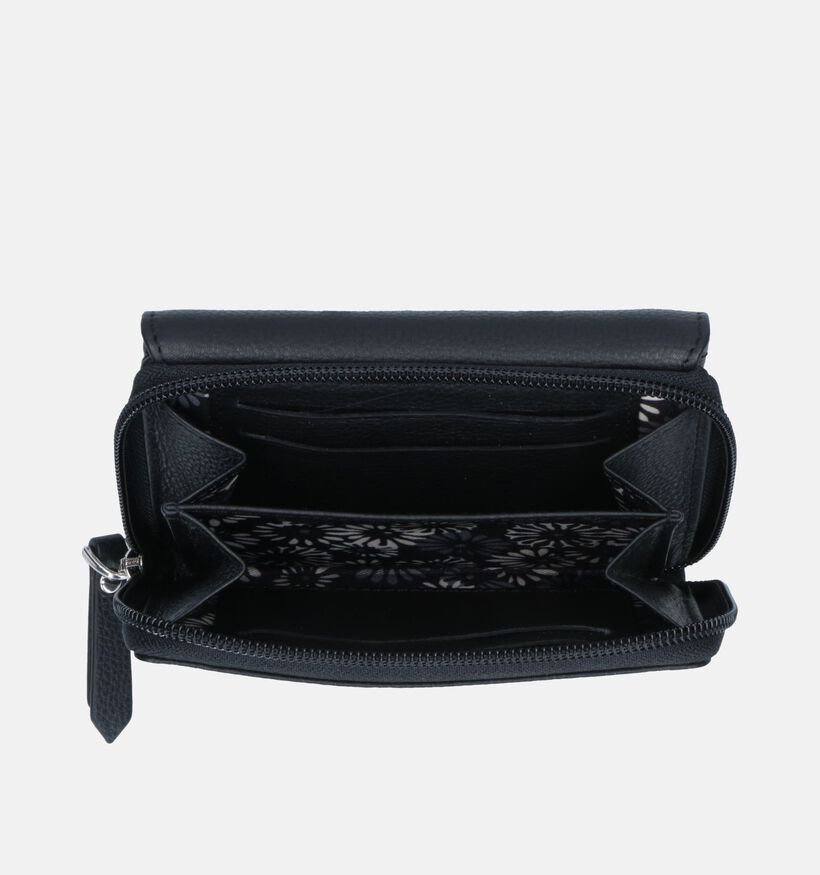 Euro-Leather Zwarte Ritsportemonnee voor dames (353534)