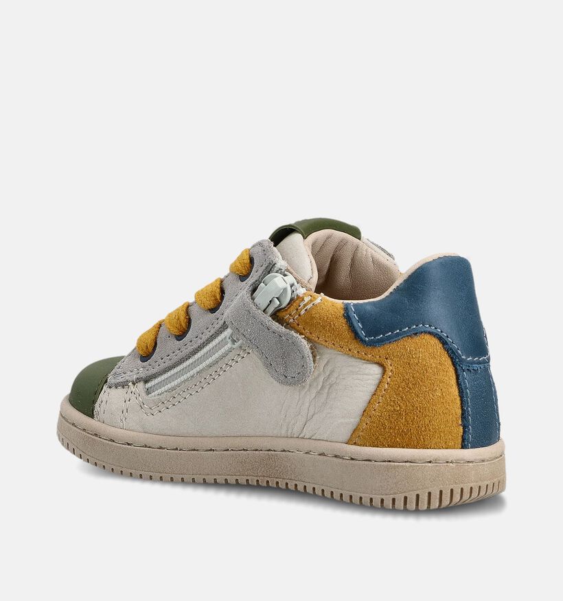 STONES and BONES Naxi Witte/Gele Sneakers voor jongens (369642) - geschikt voor steunzolen