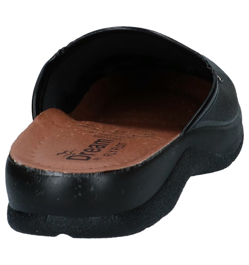 Dream by Fly Flot Zwarte Pantoffels in leer (281890)