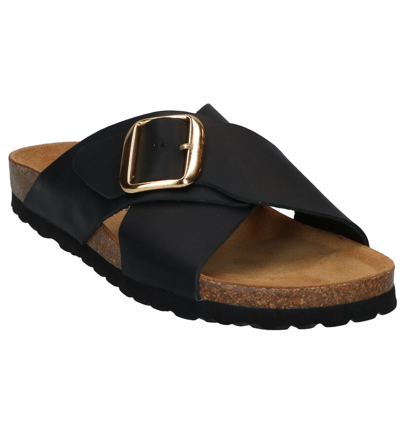 Bio Dream Nu-pieds plates en Noir en cuir (292446)