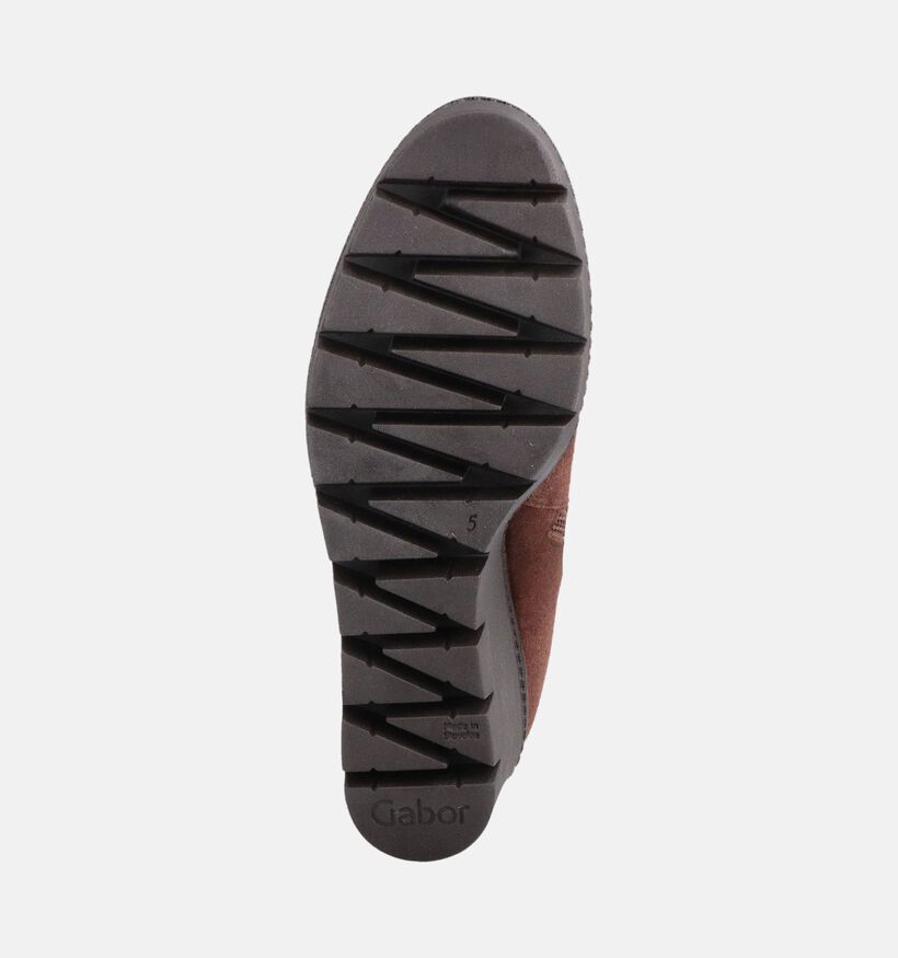 Gabor Bottines en Brun pour femmes (380087) - pour semelles orthop&eacute;diques