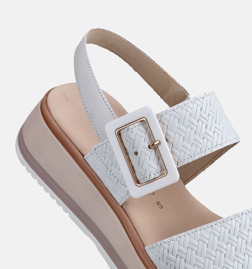 Gabor Witte Sandalen met sleehak voor dames (371129)