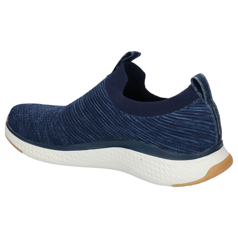Skechers Baskets slip-on en Bleu foncé en textile (272822)