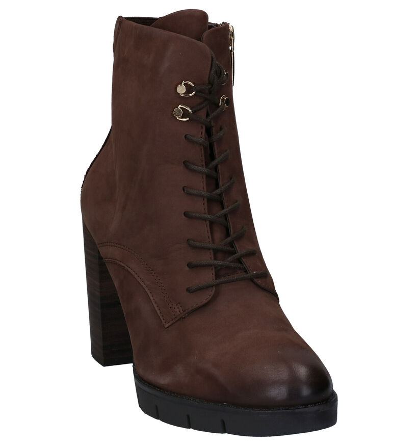 Tamaris TOUCH it Bruine Enkellaarzen in nubuck (280666)