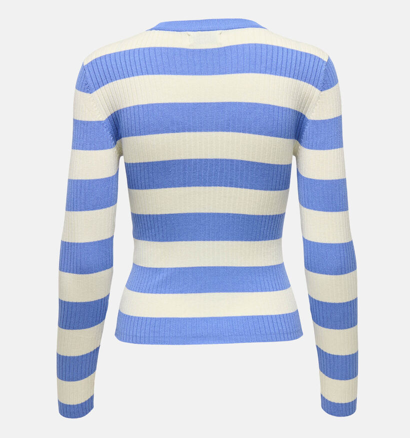 JDY Plum T-shirt Ray&eacute;e en Bleu/Beige pour femmes (367913)