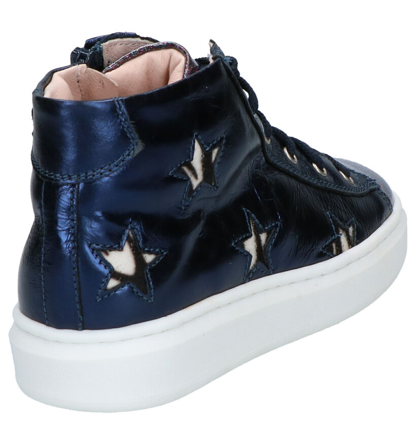 Milo & Mila Chaussures hautes en Bleu foncé en cuir (260803)