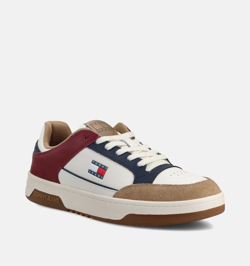Tommy Hilfiger Cupsole Chaussures plates en Ecru/Bordeaux pour hommes (366155) - pour semelles orthopédiques