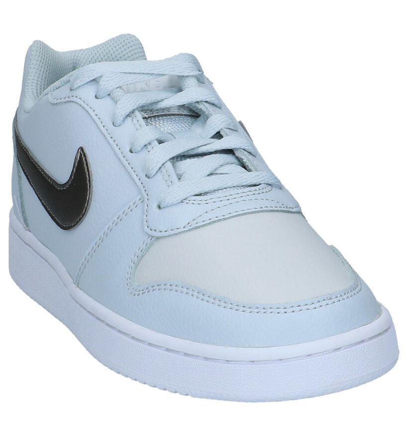 Nike Ebernon Low Lichtblauwe Sneakers in kunstleer (234101)
