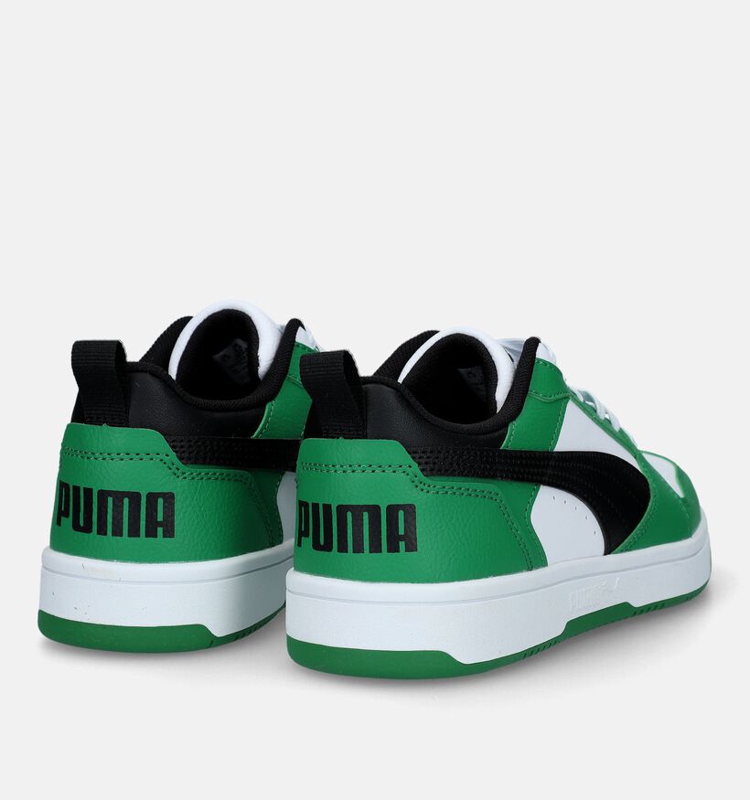Puma Rebound V6 Witte Sneakers voor jongens, meisjes (326353) - geschikt voor steunzolen