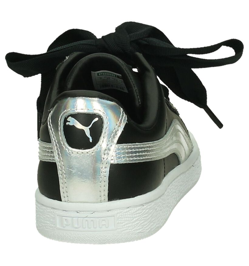 Puma Basket Heart Baskets basses en Noir en cuir (190371)