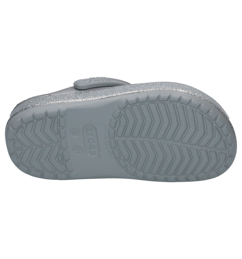 Crocs Crocband Glitter Zilveren Slippers in kunststof (255719)