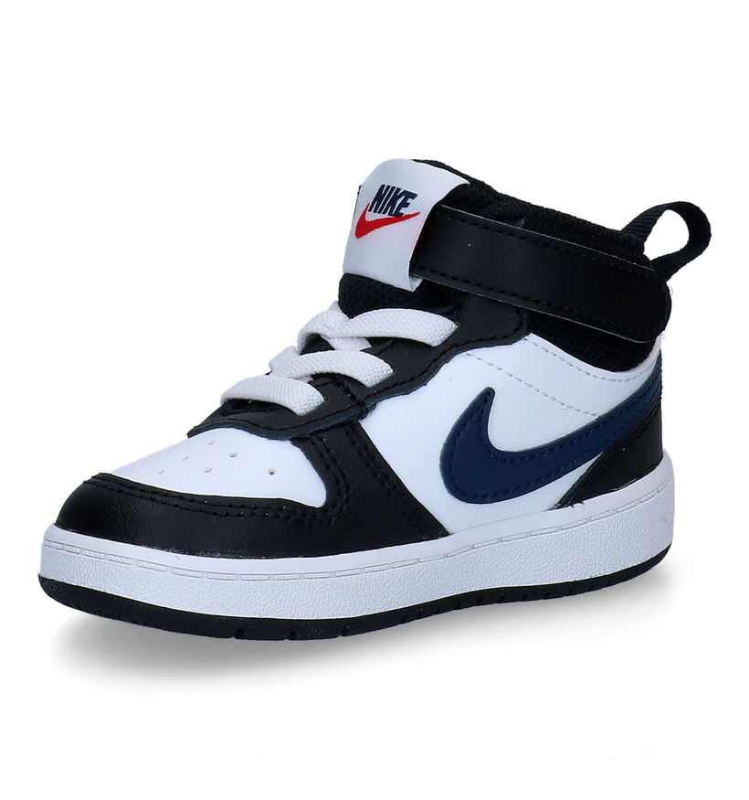 Nike Court Borough Mid 2 TD Baskets en Noir pour garçons (299899) - pour semelles orthopédiques