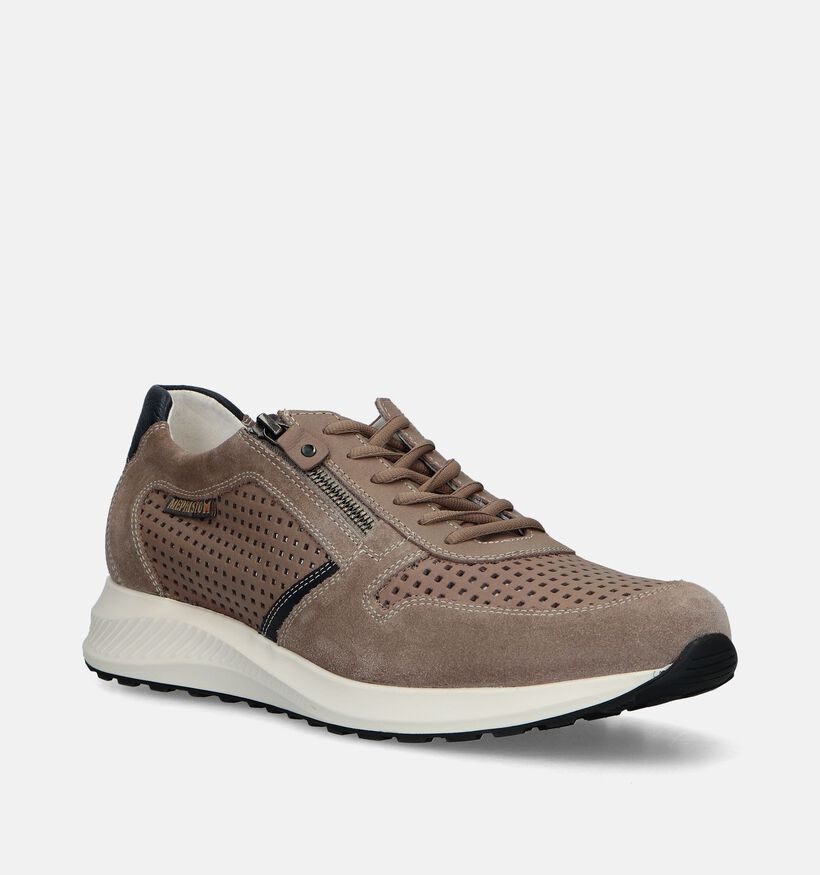 Mephisto Dino Perf Velsport Taupe Veterschoenen voor heren (339210) - geschikt voor steunzolen