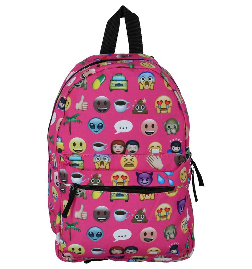 Fuchsia Roze Kinderrugzak Miss Lulu Emoji Backpack in stof (236144)