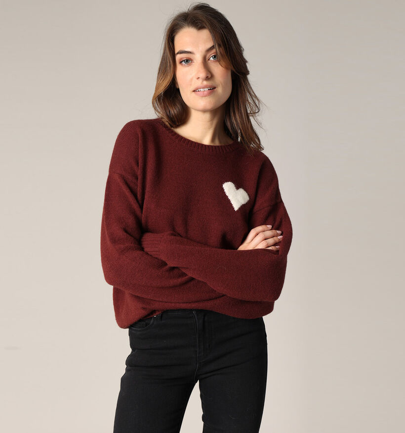 Deeluxe Original Pull en Bordeaux pour femmes (365456)