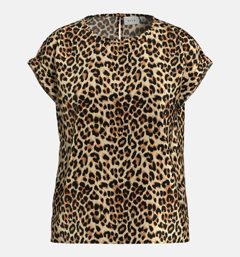 Vila Elette Bruine Leopard T-Shirt voor dames (368208)